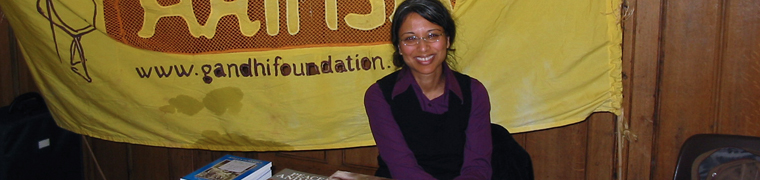 Pic showing a Gandhi Foundation book stand