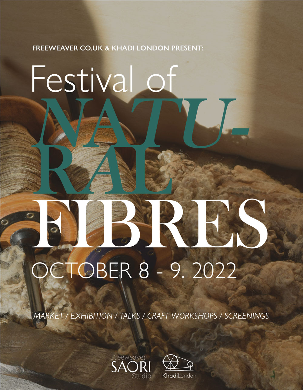 Pic showing the front of The Festival of Natural Fibres flyer